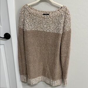 Women's Tan and Cream Sweater